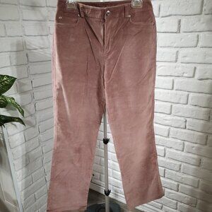 Rafaella Ladies Size 10 Dusty Rose Straight Leg Soft Corduroy Pants